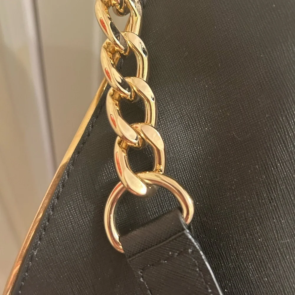 Michael Kors Hamilton Elegant Black and Gold Women's Tote